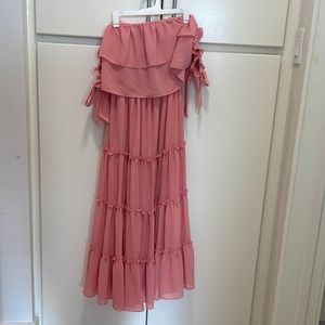 Misa Los Angeles Pink Ruffle Dress